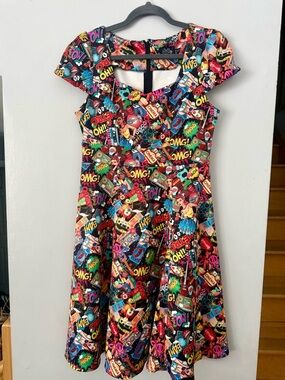 Dolly & Dotty Pop Art Graphic Swing Dress – 1950s Pinup Style